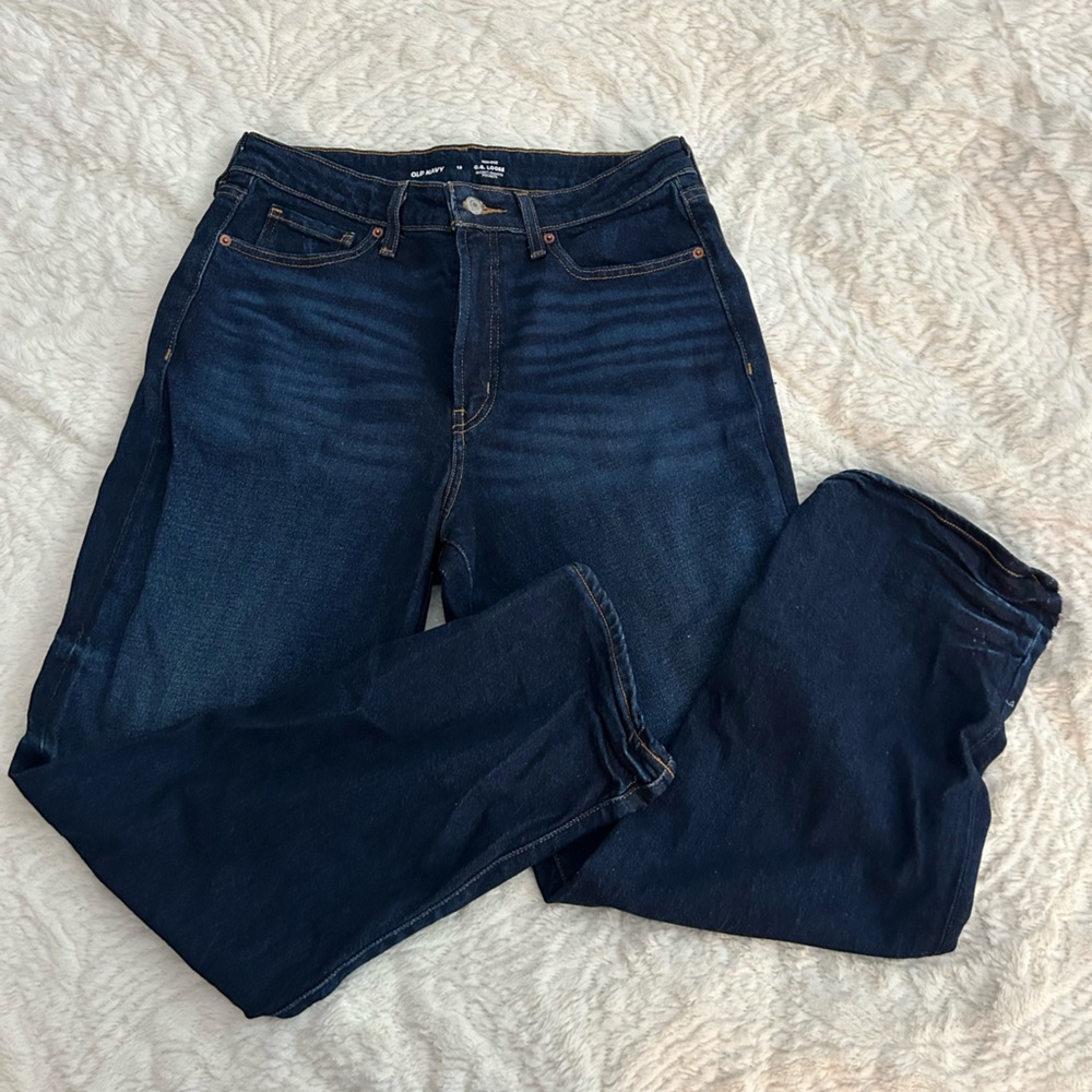 Old Navy Women's Deep Indigo Straight Leg Jeans